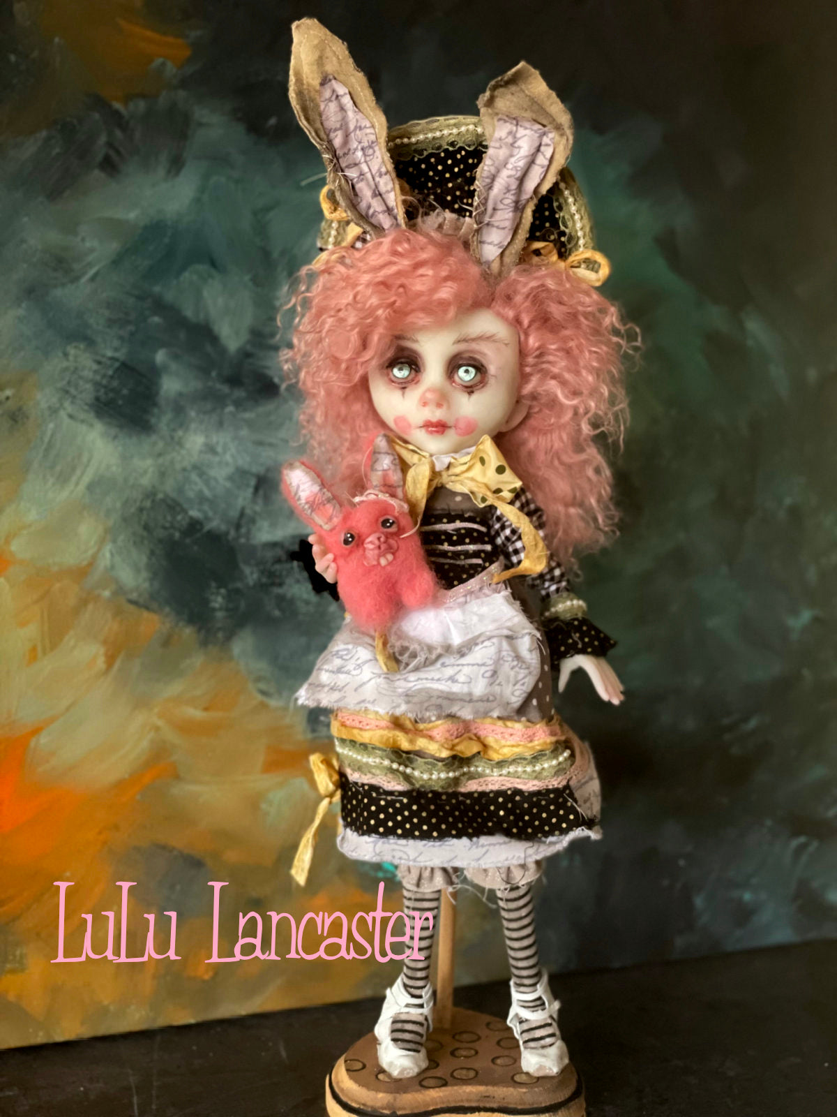 Tollie Lapin Victorian Goth Bunny Original LuLu Lancaster Art Doll
