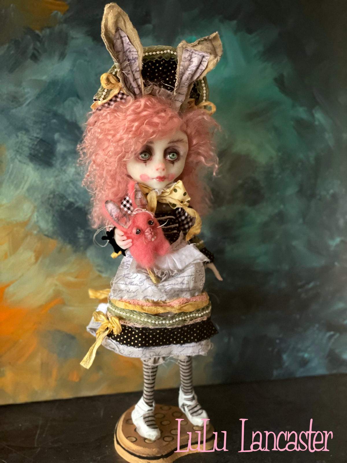 Tollie Lapin Victorian Goth Bunny Original LuLu Lancaster Art Doll