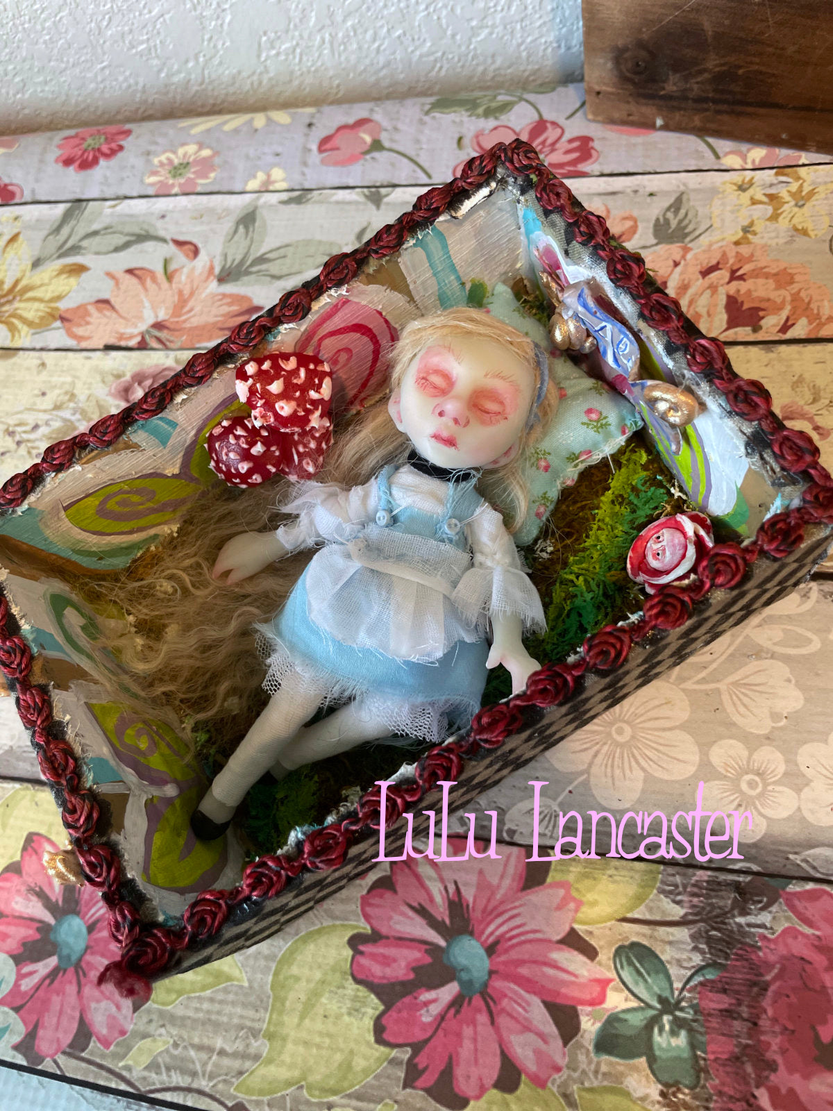 Miniature Sleeping Alice in box LuLu's Wonderland Original LuLu Lancaster Art Doll