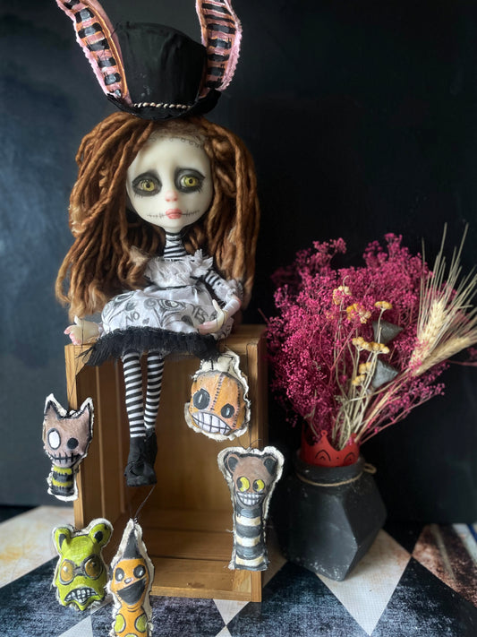 Embrette Little Nightmares Goth Bunny Original LuLu Lancaster Art Doll