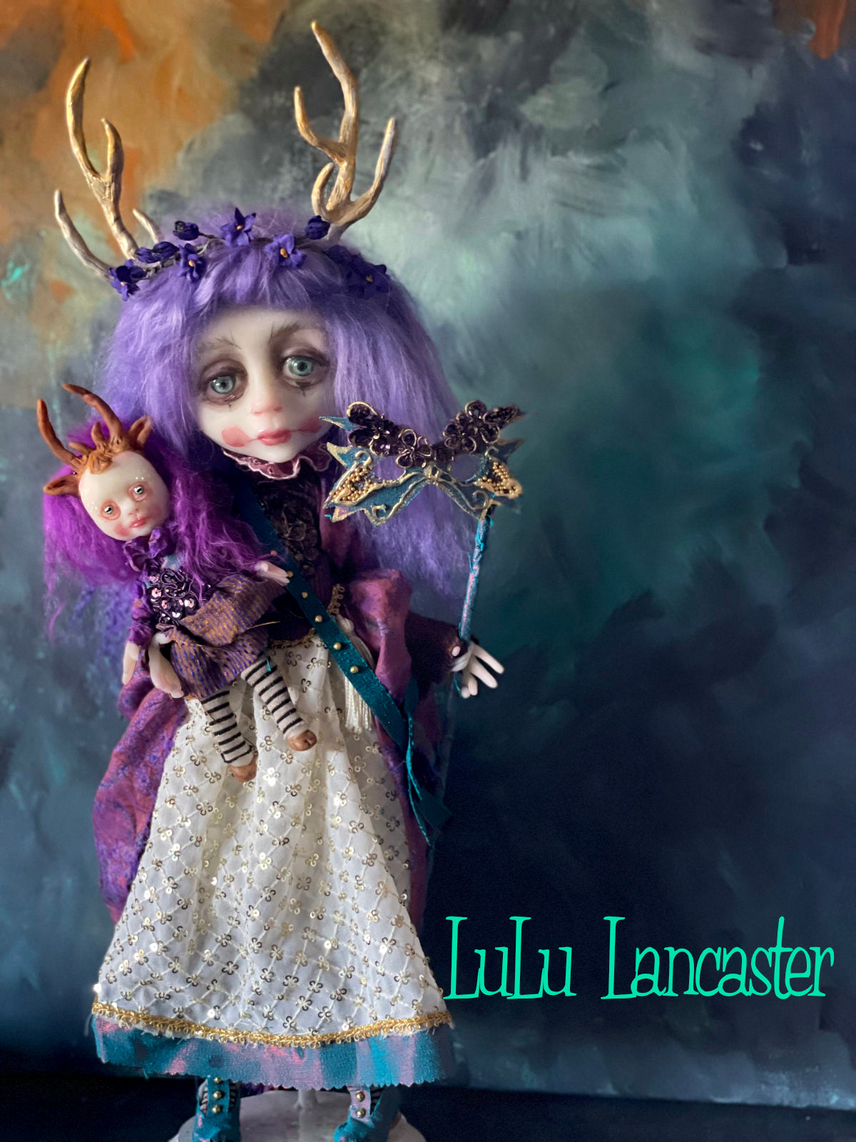 Elspeth New Years Masquerade Deer Original LuLu Lancaster Art Doll