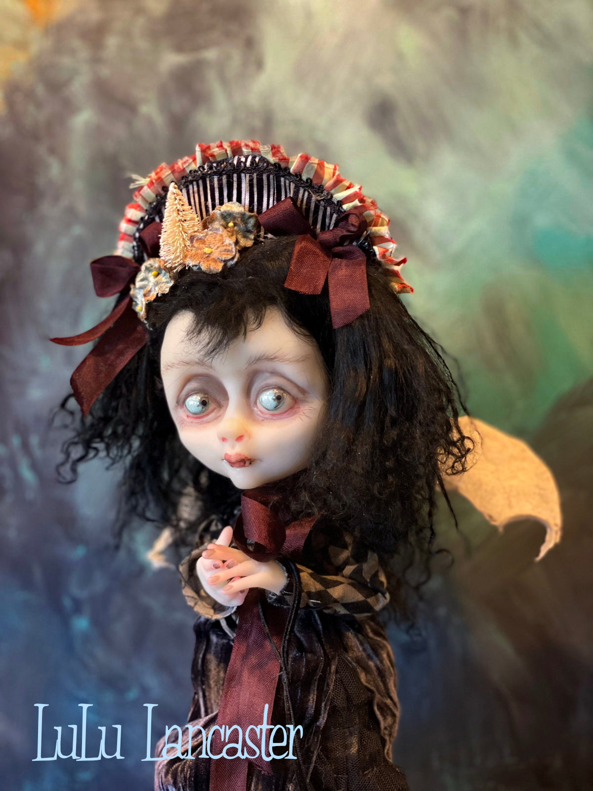 Ember and Phil Dark Christmas Vampire Holiday Original LuLu Lancaster Art Doll