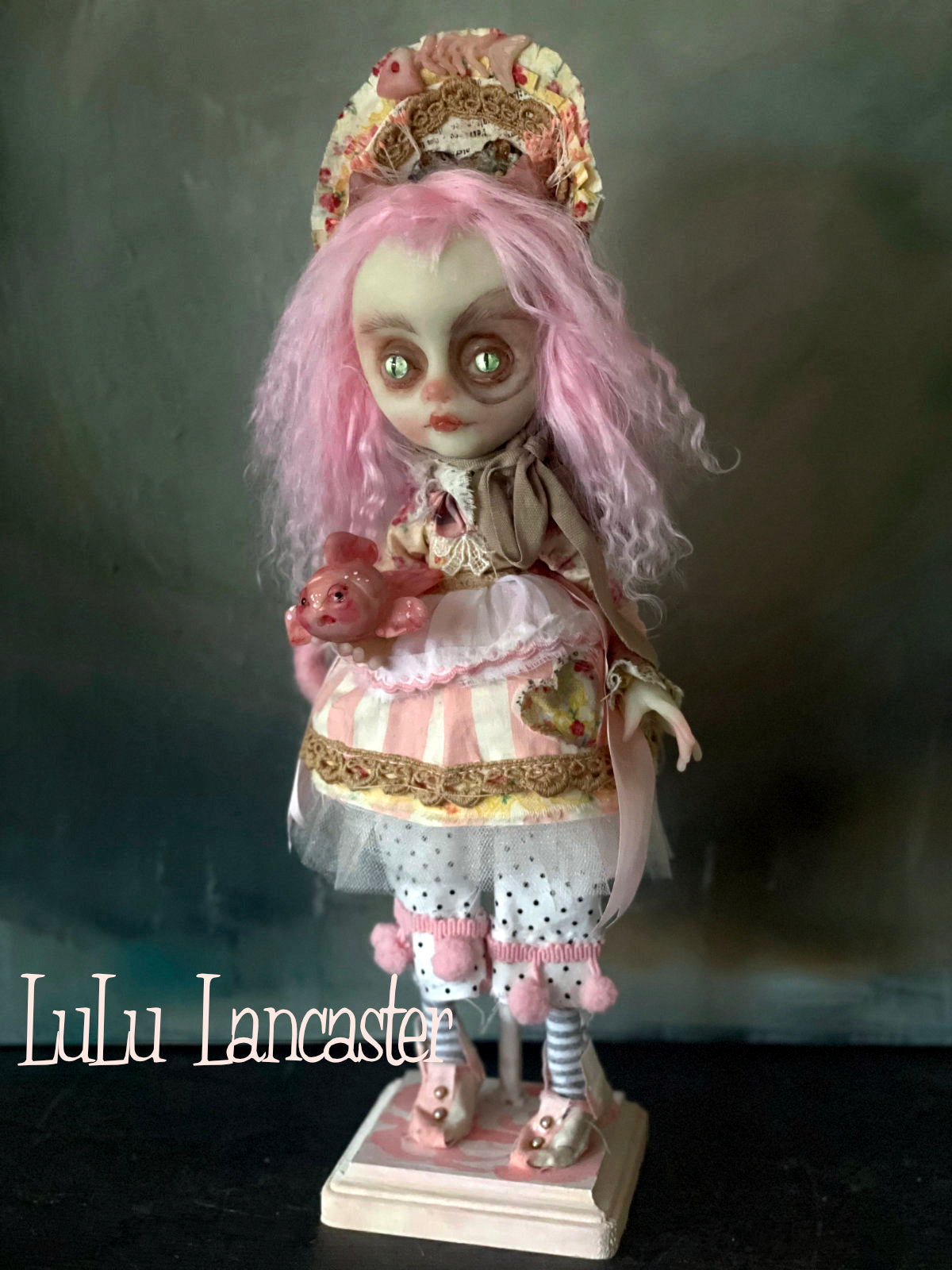 Kitty Fishsticks Victorian cat Original LuLu Lancaster Art Doll