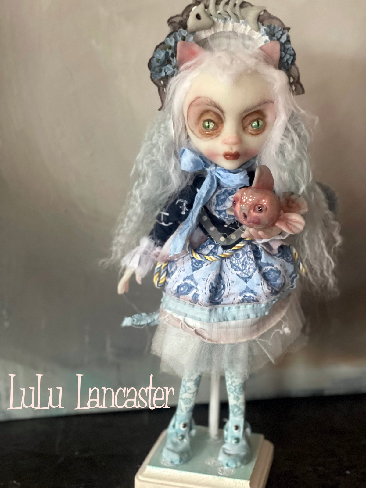 Kitty Wasabi Victorian cat Original LuLu Lancaster Art Doll