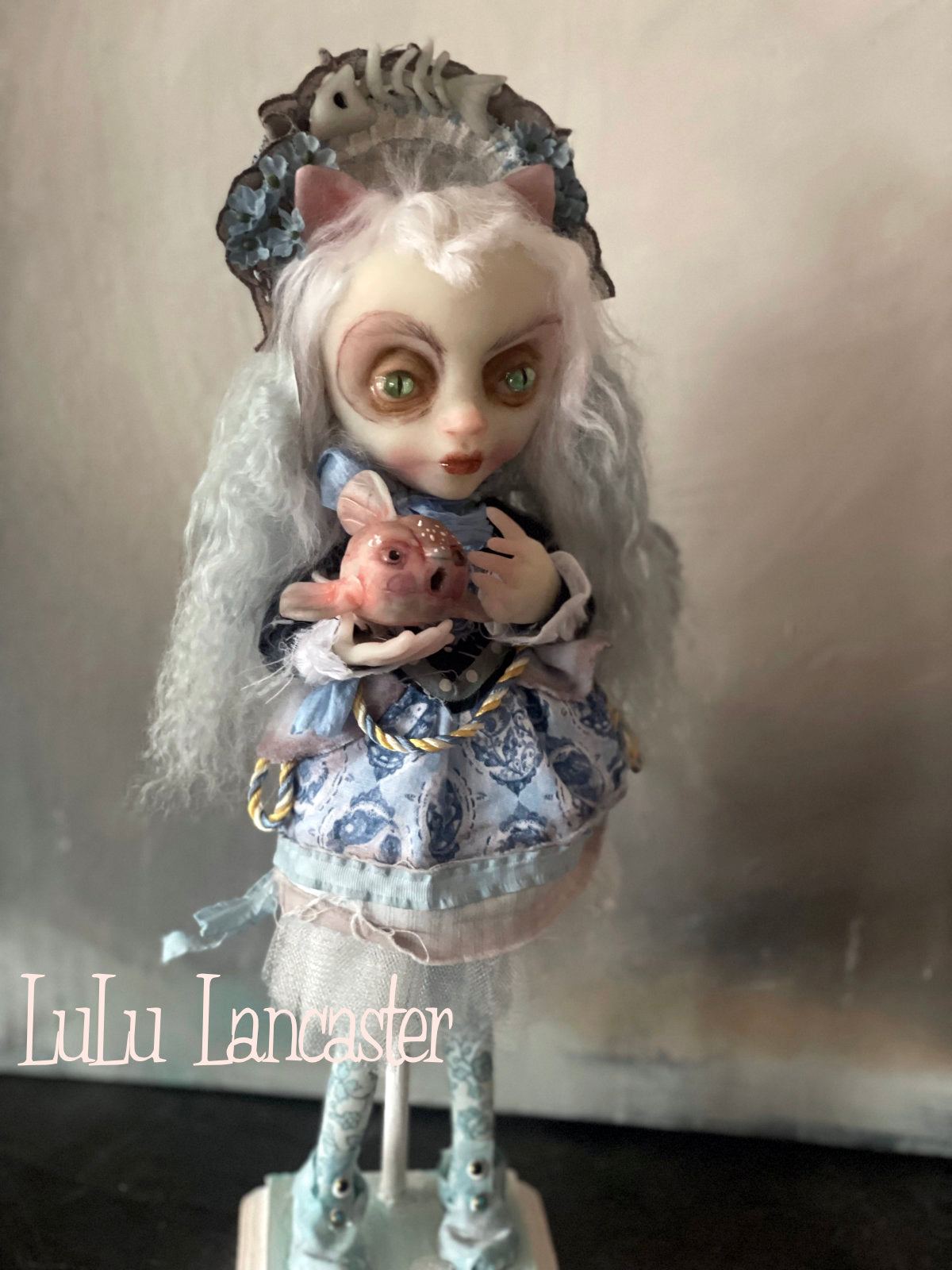 Kitty Wasabi Victorian cat Original LuLu Lancaster Art Doll