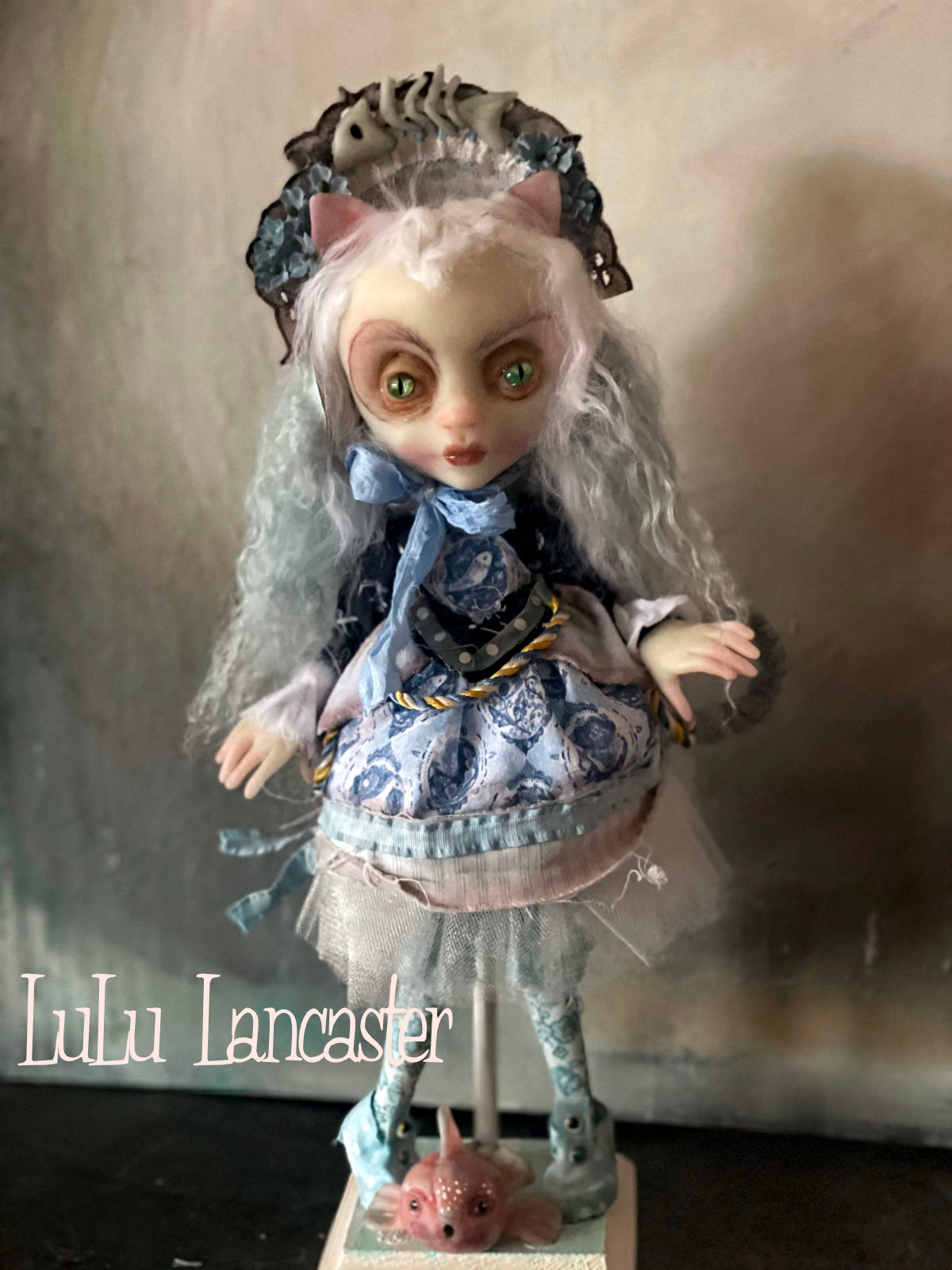 Kitty Wasabi Victorian cat Original LuLu Lancaster Art Doll