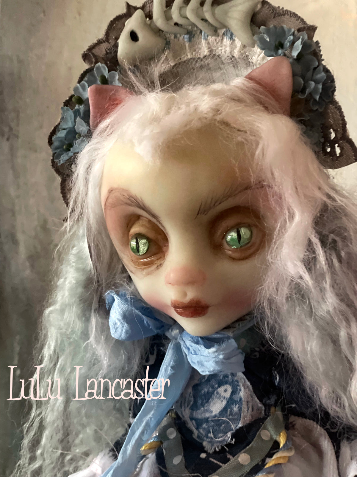 Kitty Wasabi Victorian cat Original LuLu Lancaster Art Doll