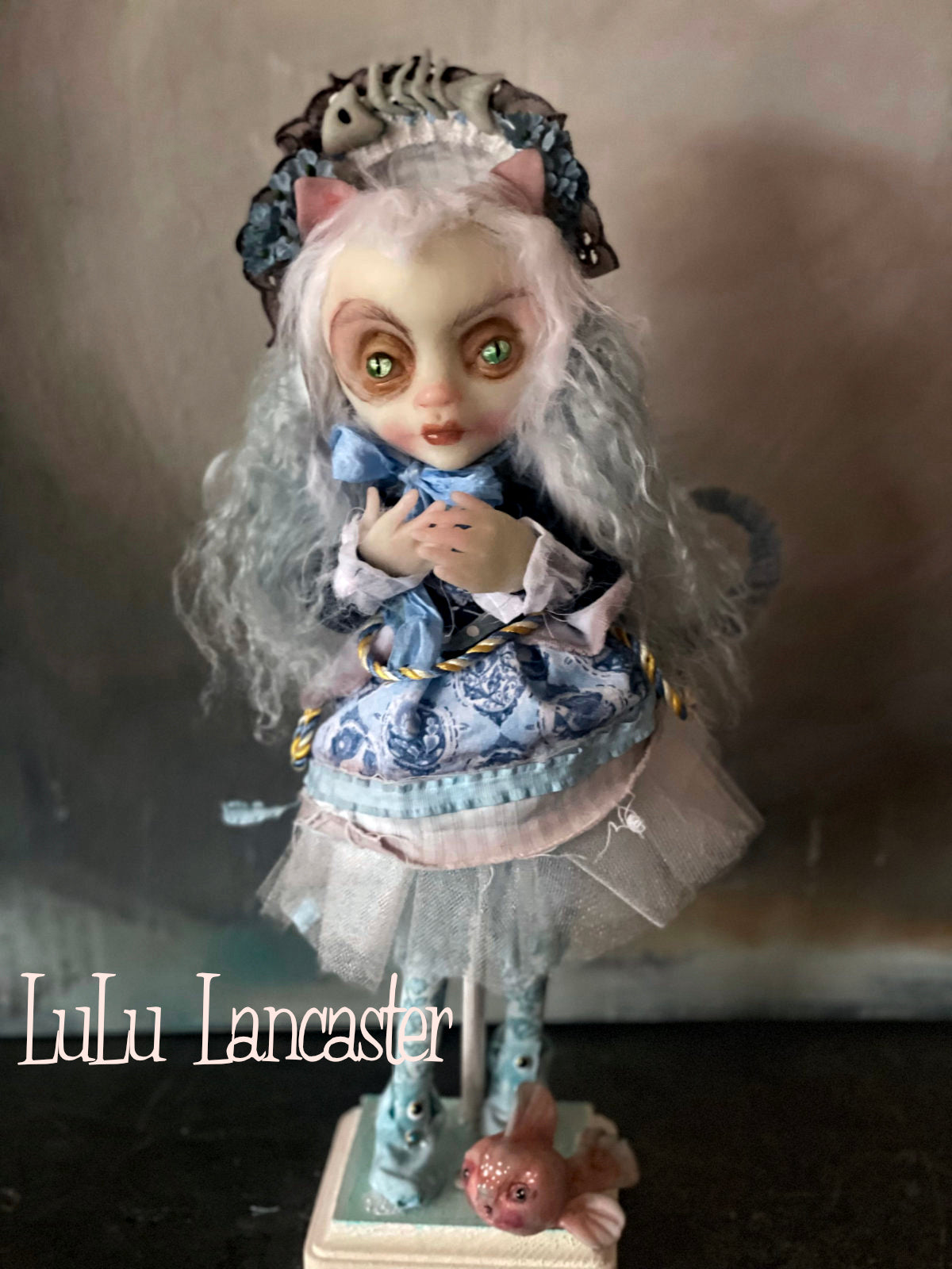 Kitty Wasabi Victorian cat Original LuLu Lancaster Art Doll