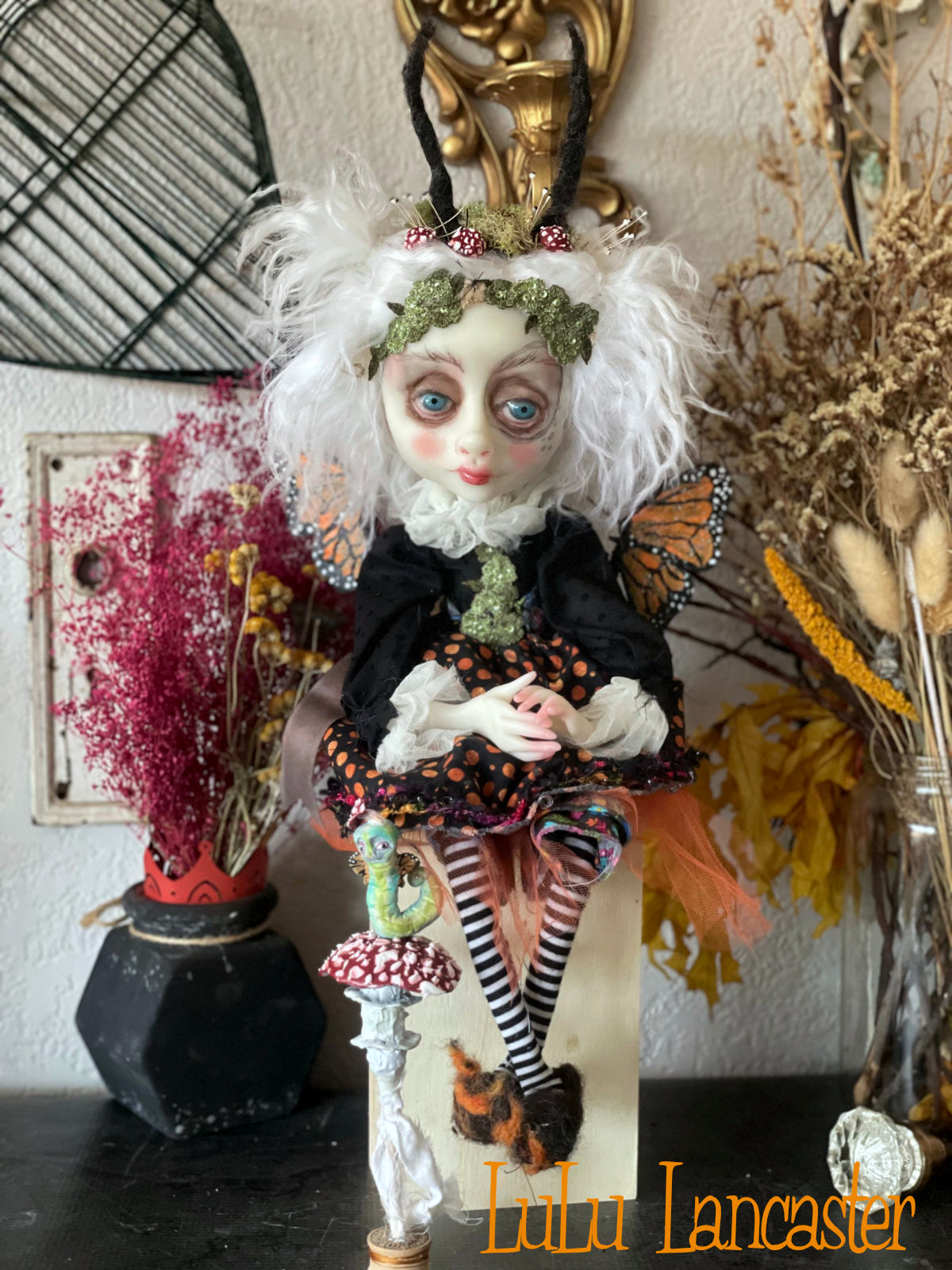 Mavis the Monarch Butterfly fairy Original LuLu Lancaster Art Doll