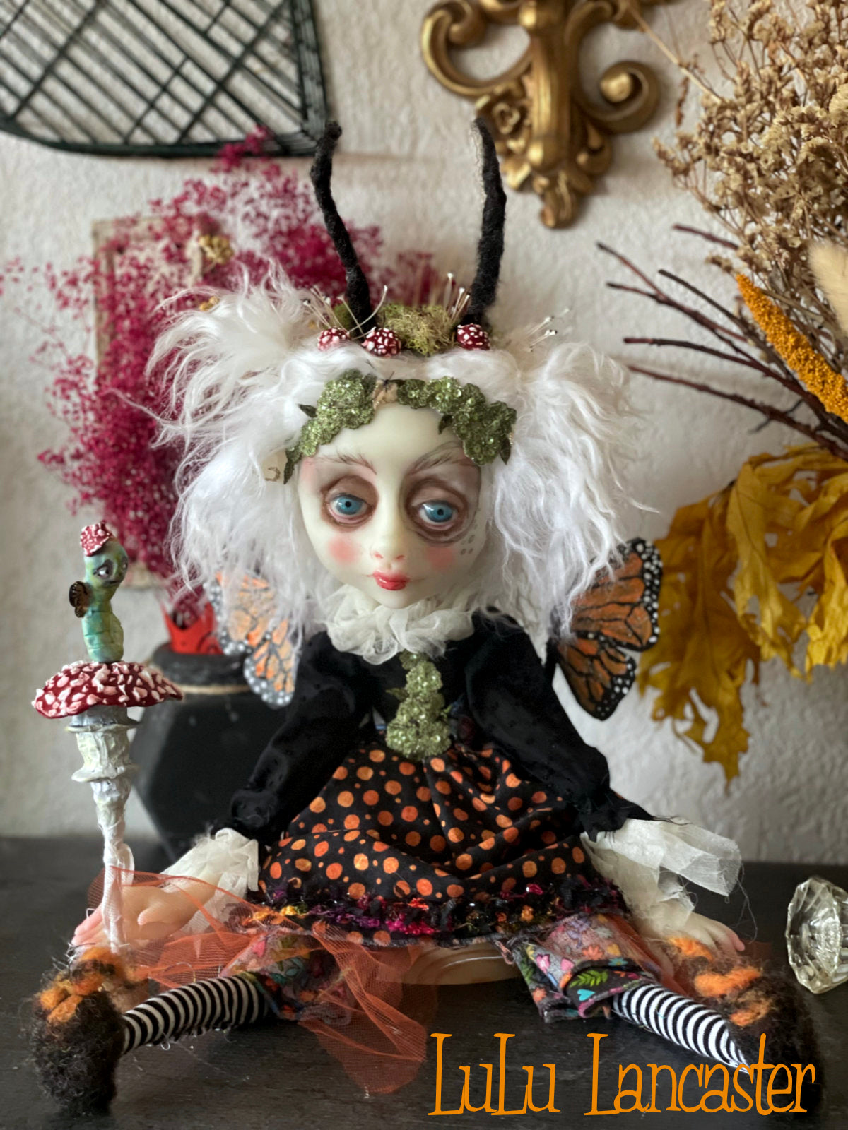Mavis the Monarch Butterfly fairy Original LuLu Lancaster Art Doll