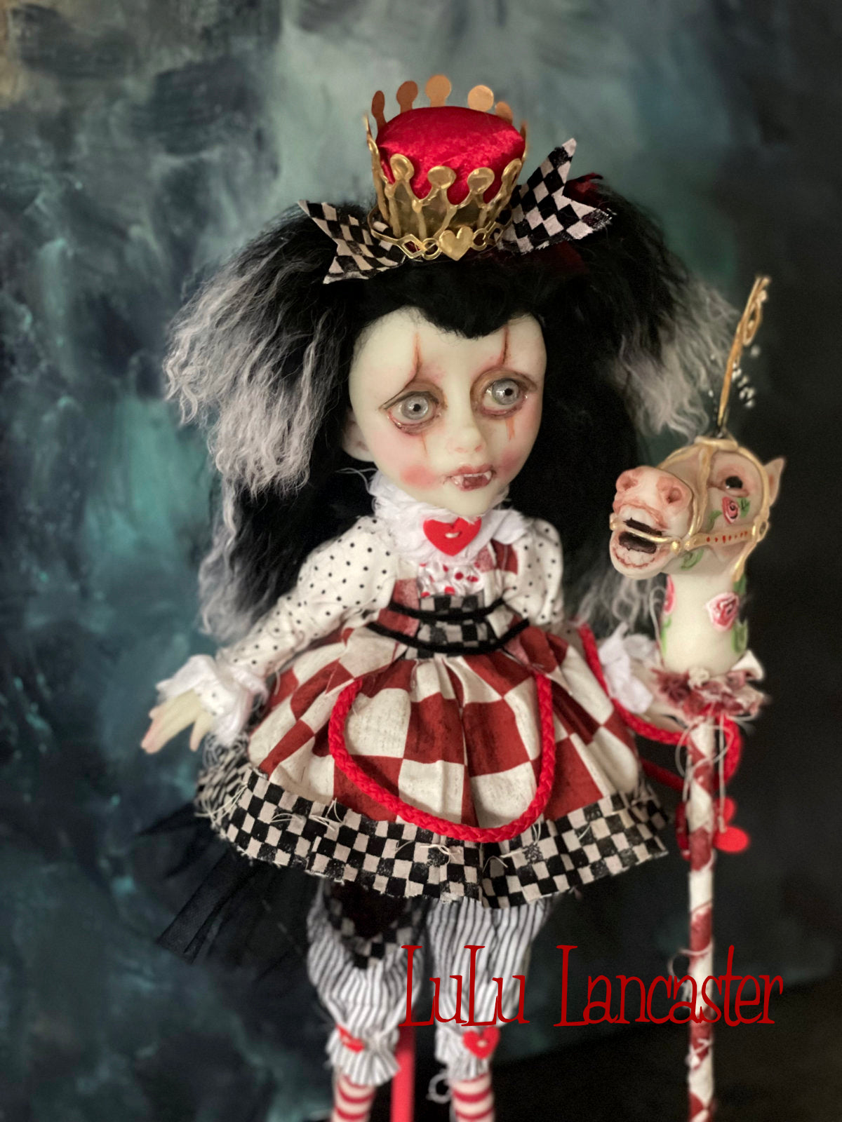 Queenie and her Carousel Stick pony Valloween Vampire Original LuLu Lancaster Art Doll