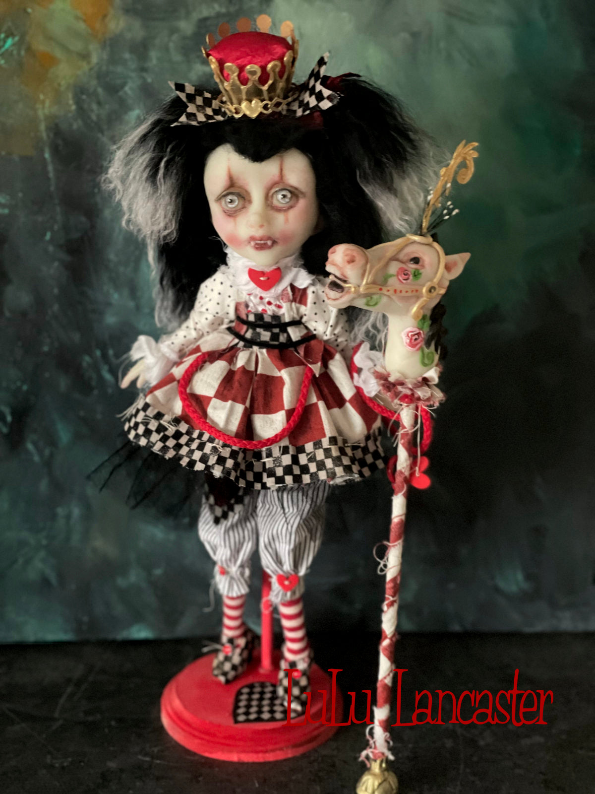 Queenie and her Carousel Stick pony Valloween Vampire Original LuLu Lancaster Art Doll