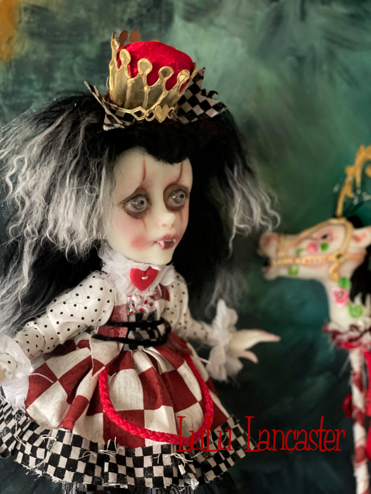Queenie and her Carousel Stick pony Valloween Vampire Original LuLu Lancaster Art Doll