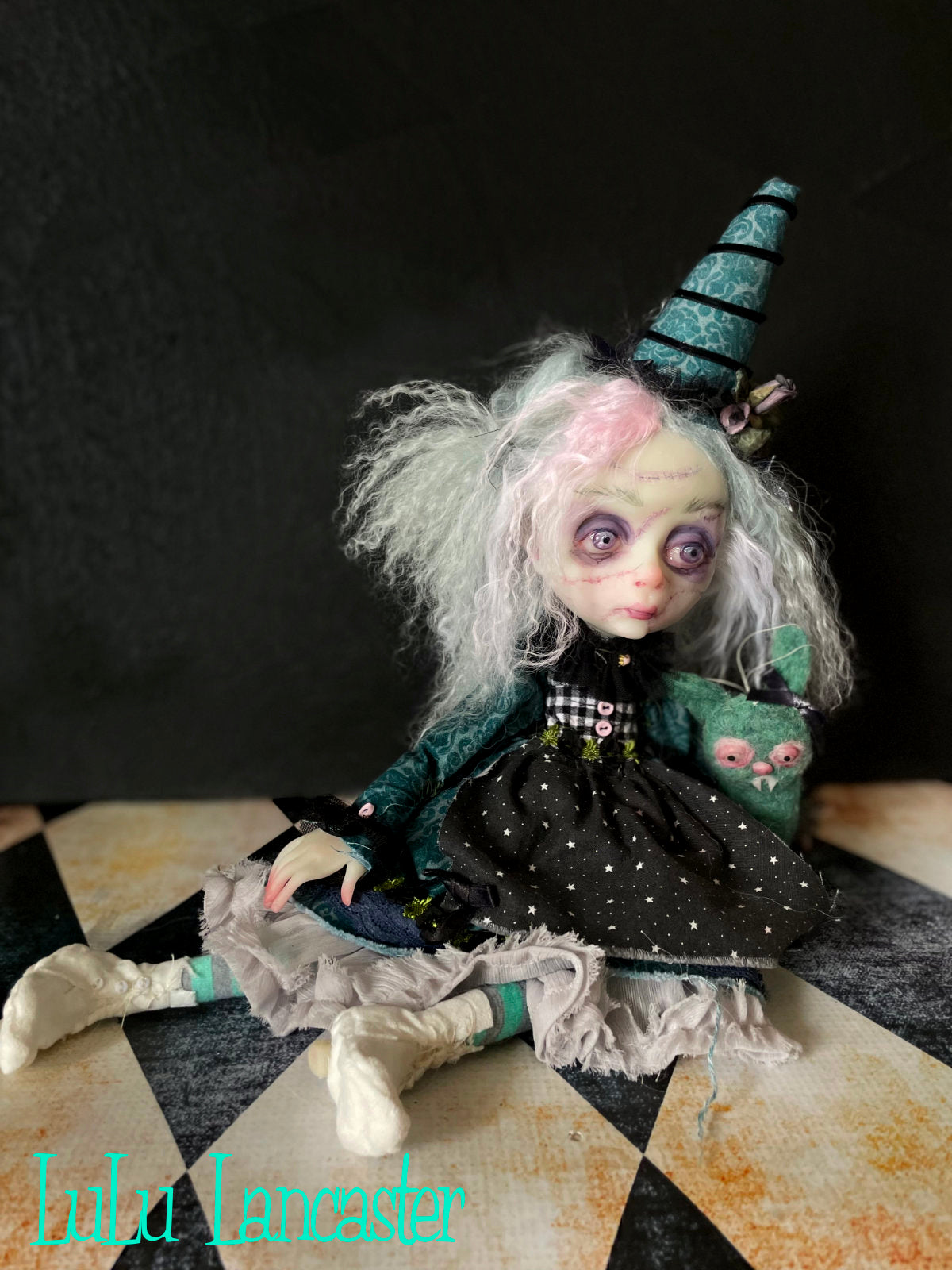 Stasia Stitches sad Goth Original LuLu Lancaster Art Doll