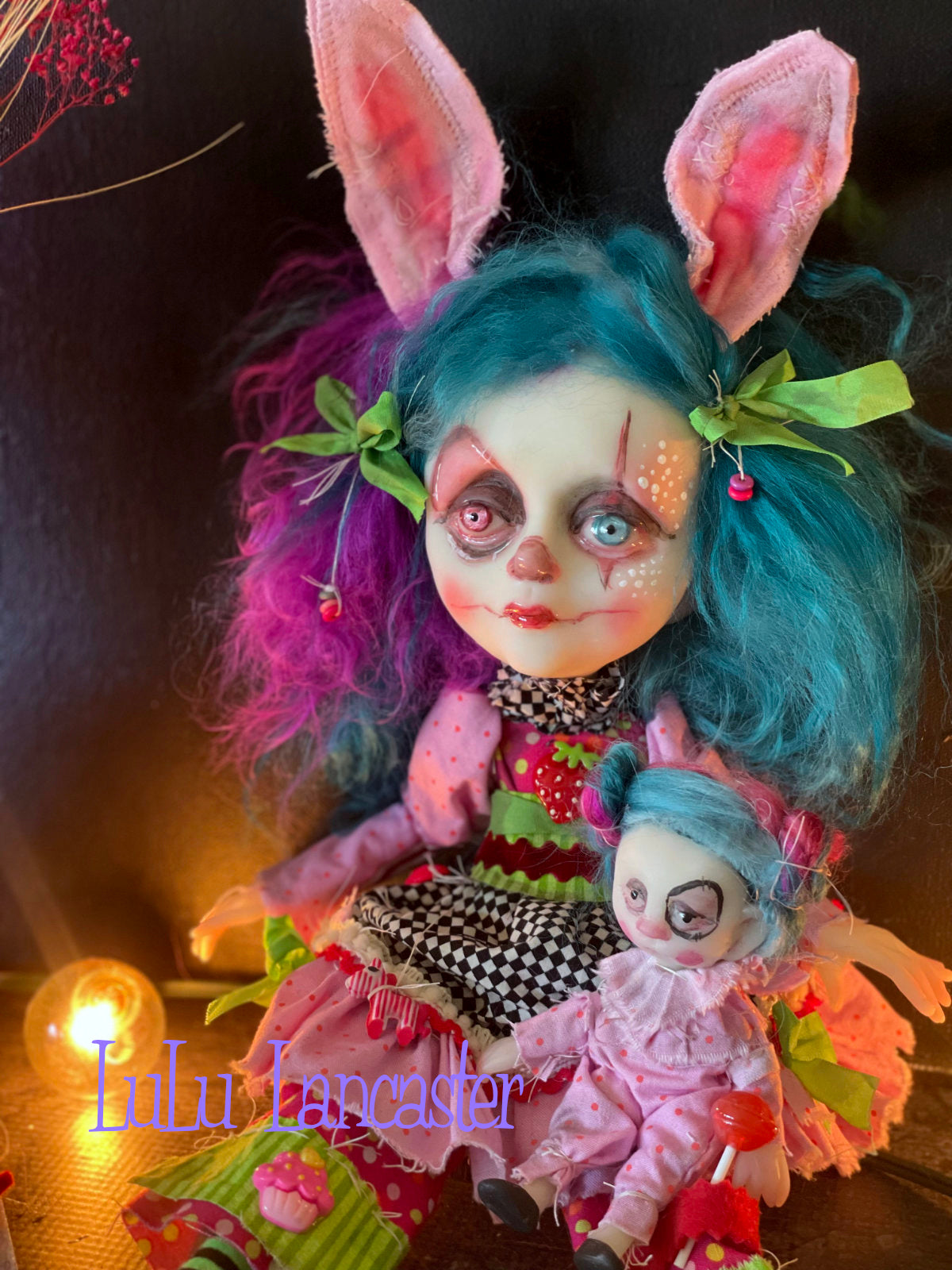 Strawberry Crush Poupee the Clown  Original LuLu Lancaster Art Doll