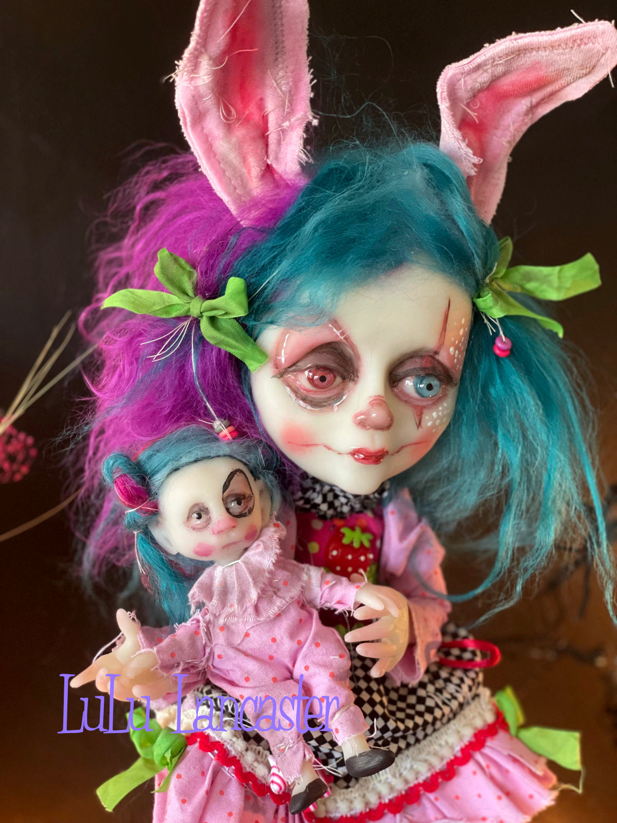 Strawberry Crush Poupee the Clown  Original LuLu Lancaster Art Doll